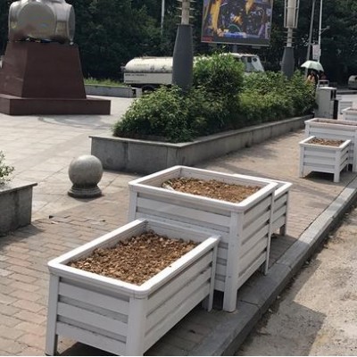 White road street garden anti-corrosion large planter box/flower pot